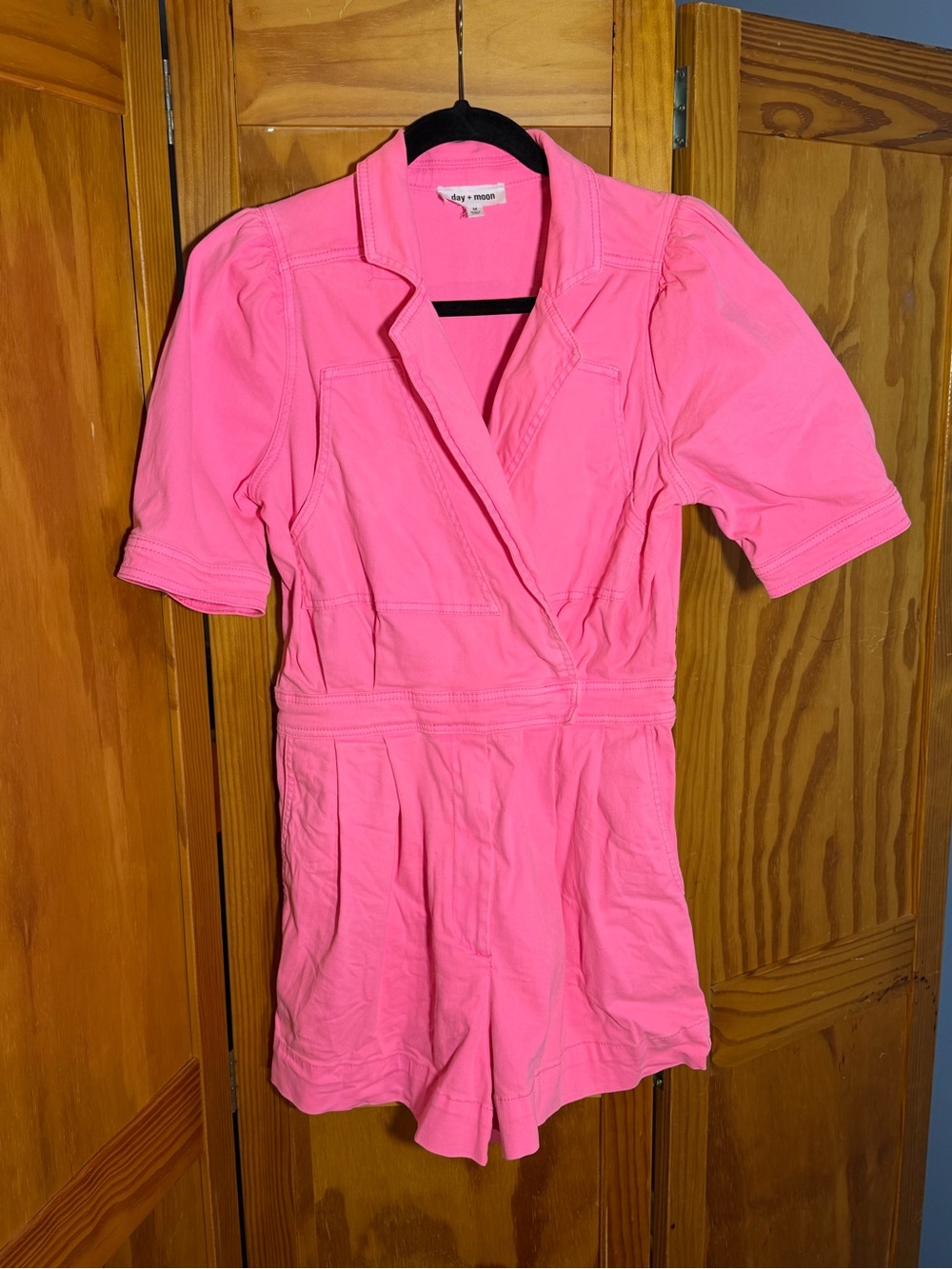 Day + Moon Bubble Gum Denim Romper | Sz M | Barbie | Kidcore